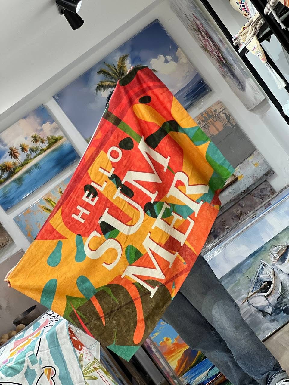 Hello Summer Microfiber Beach Towel