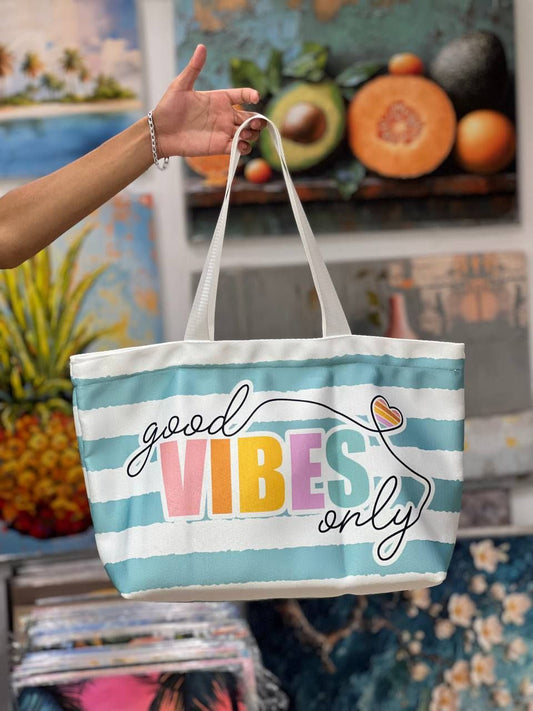 “Good Vibes Only” beach bag