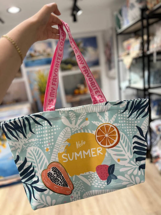 Tropical fruit beach bag