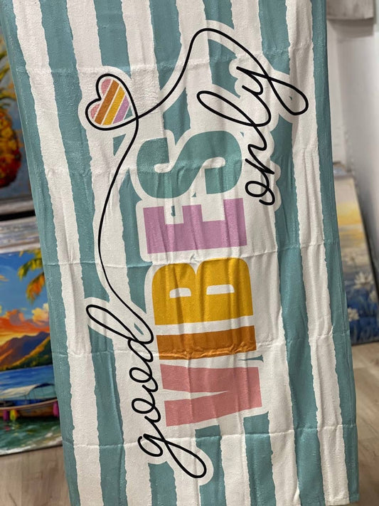 Good Vibes Only Microfiber Beach Towel