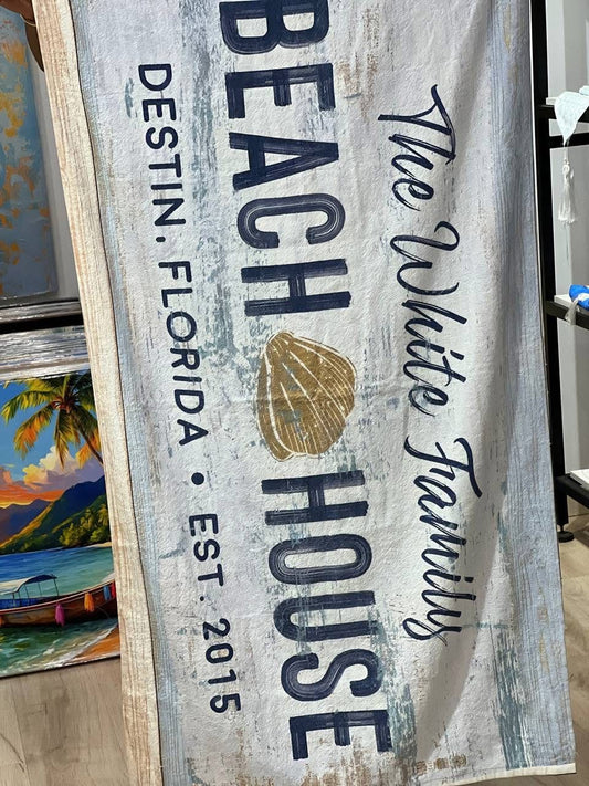 Beach house Microfiber Beach Towel
