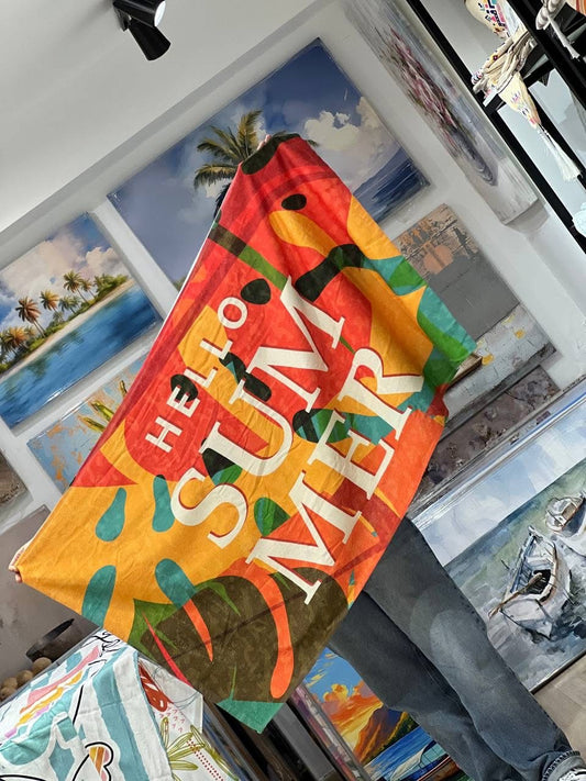 Hello Summer Microfiber Beach Towel