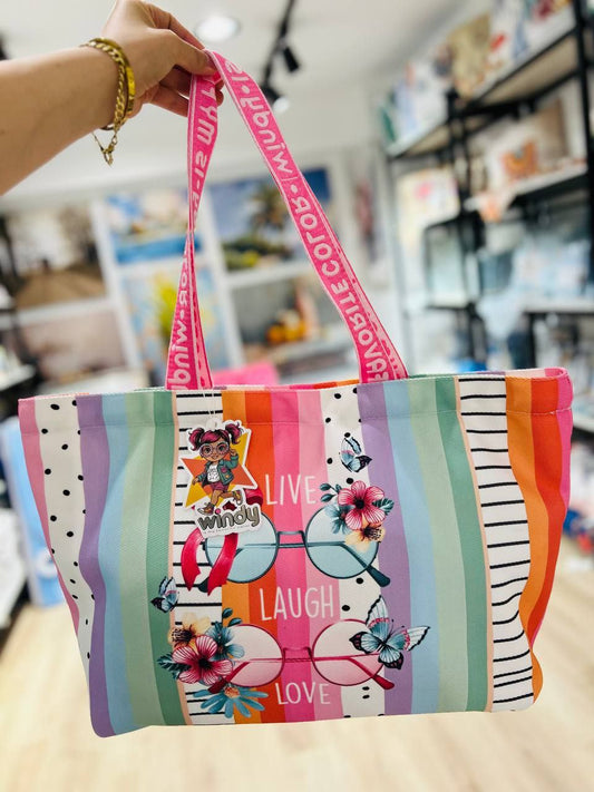 Live, Laugh, Love beach bag