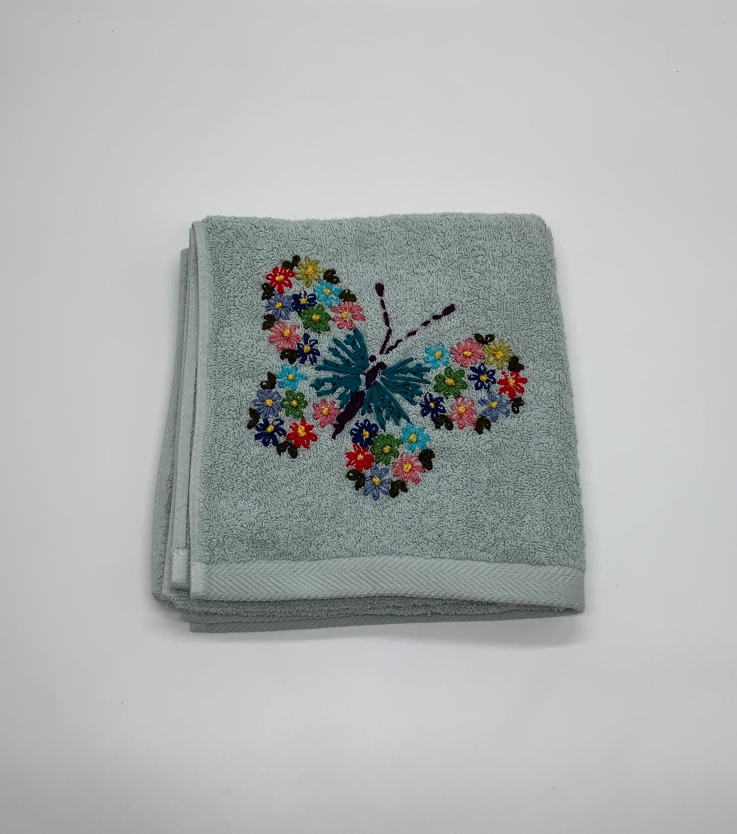 Butterfly Hand Embroidery Face Towel
