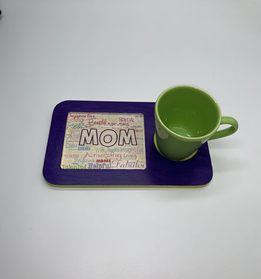 Mom Handmade Coaster Tray