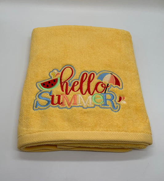 Hello Summer Beach Towel