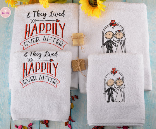 Bride and Groom Towels Set