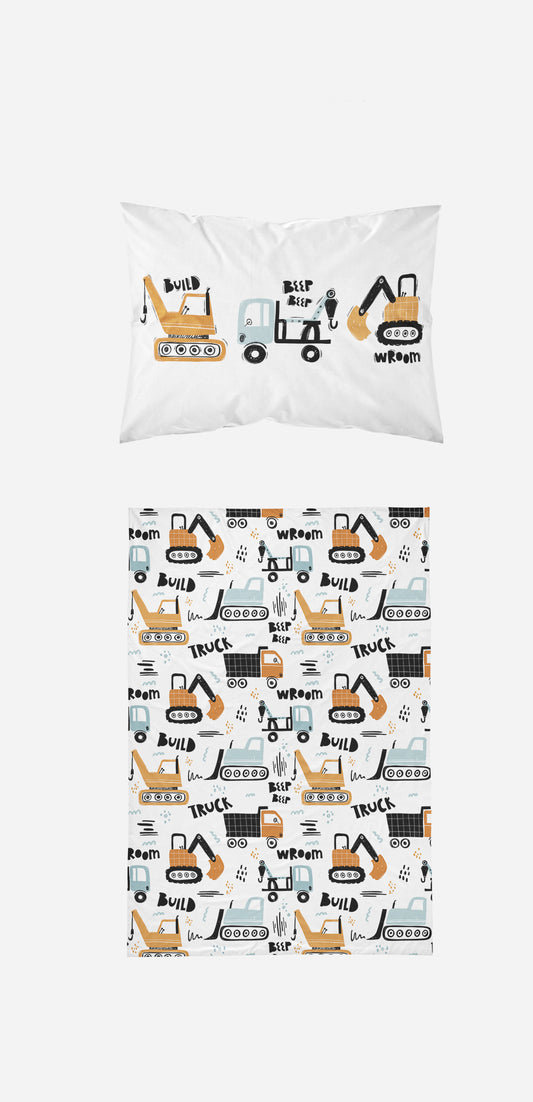 Building Trucks Bed Sheet Set