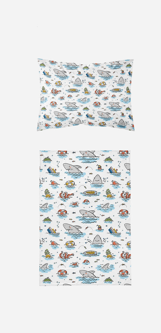 Cute Sharks Bed Sheet Set